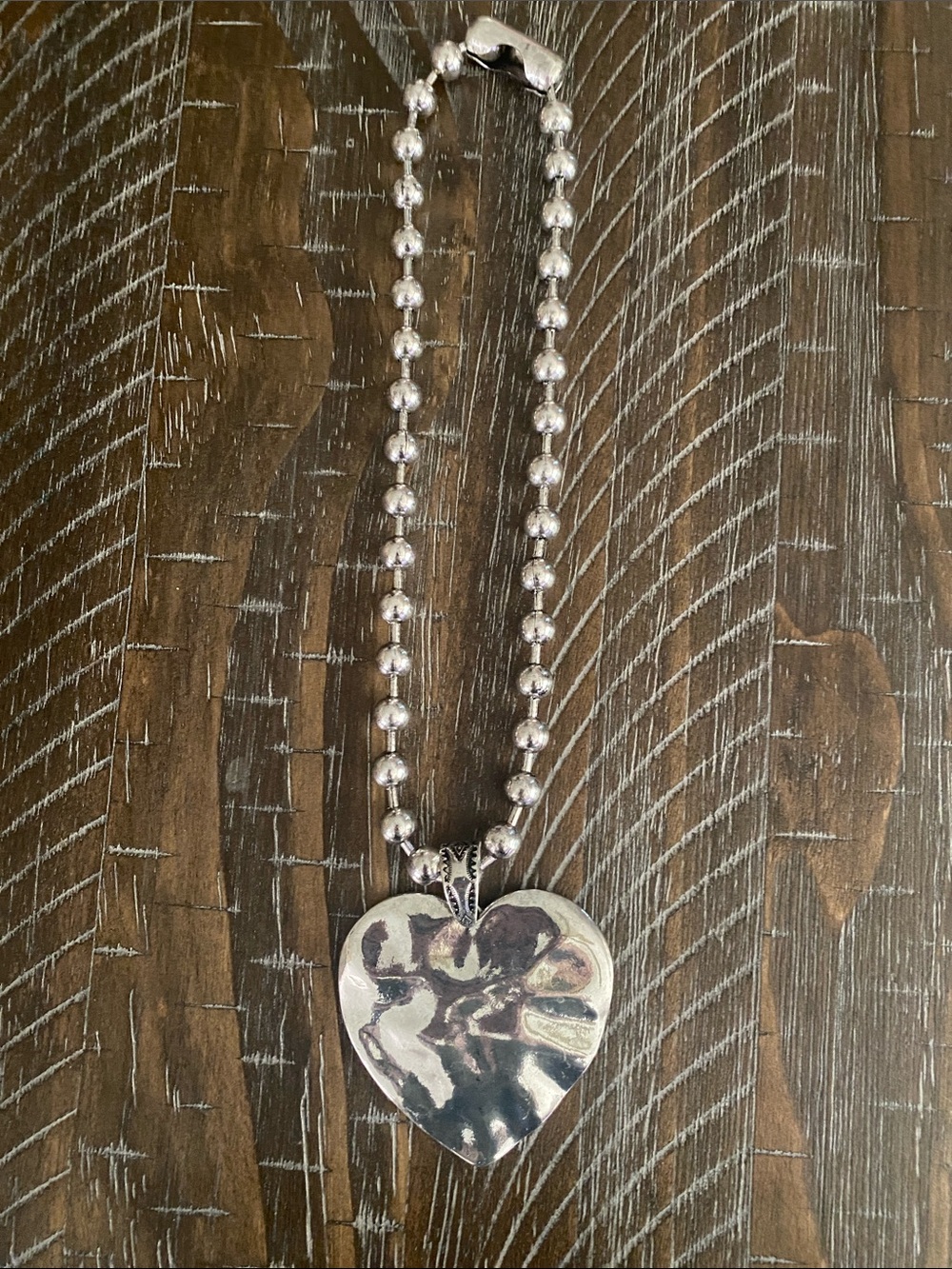 Polished Silver Heart Pendant Necklace - Classic Women's Jewelry